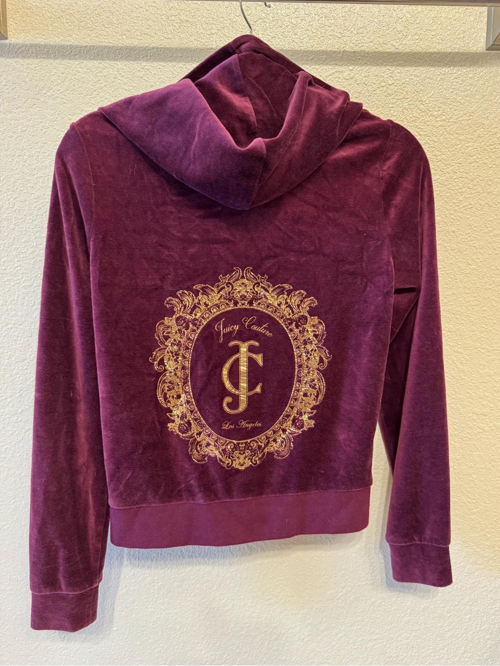 Juicy Couture velour zip-up, size small